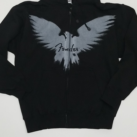 Fender Shirts Final Price Nwt Black Fender Logo Zip Up Hoodie